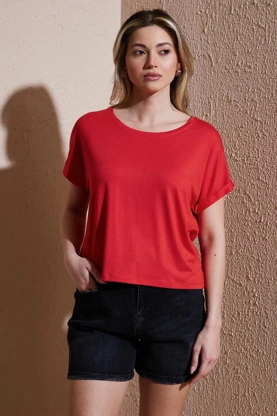 FASHION BLUZ 519K - CORAL