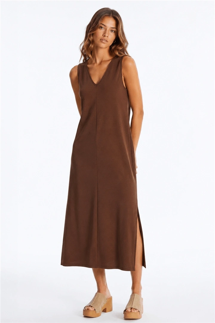 FASHION ELBİSE 378K1 - KAHVE