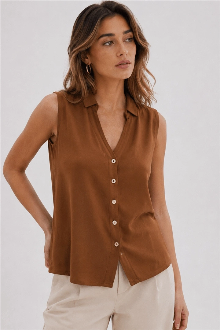 FASHION GÖMLEK 369K - KAHVE