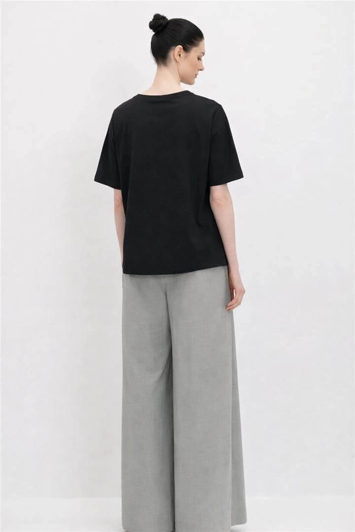 FASHION TAŞLI BLUZ 0082K - SİYAH