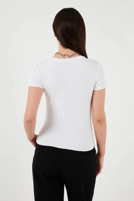 FASHION TSHIRT 444K1 - BEYAZ