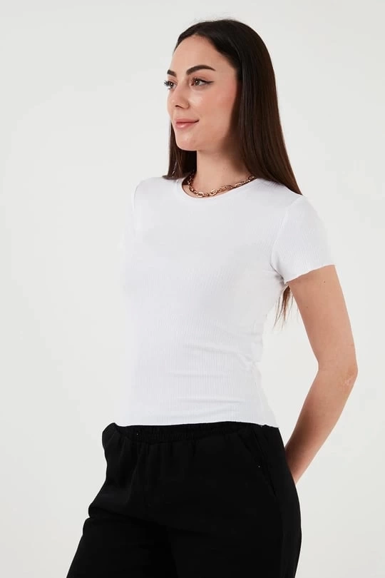 FASHION TSHIRT 444K1 - BEYAZ