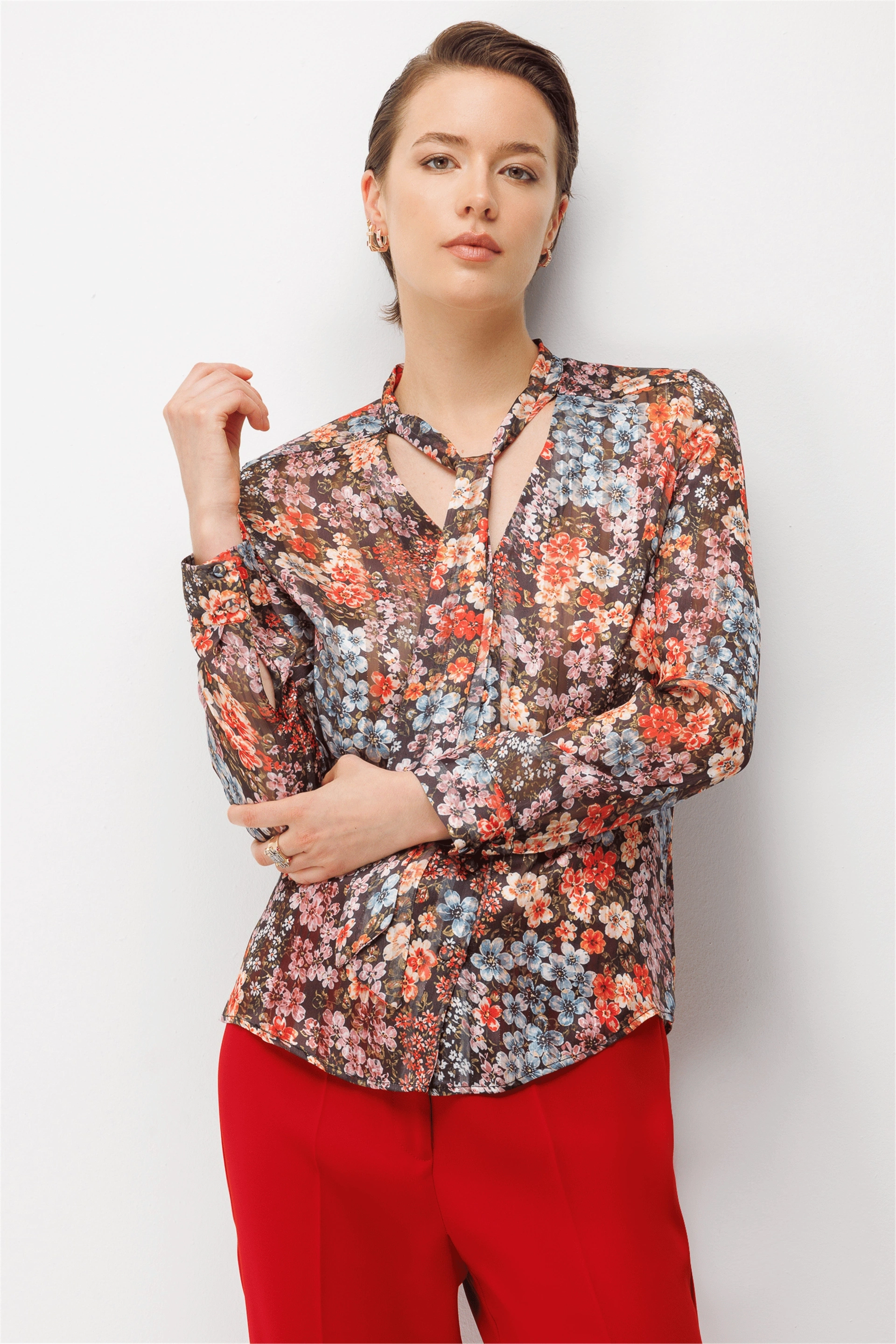 Mİ BLUZ 89610 - DESENLİ