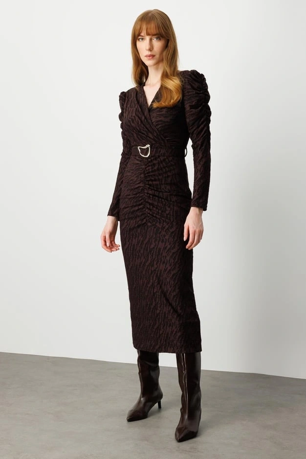 MODAİLGİ ELBİSE 60022 - KAHVE