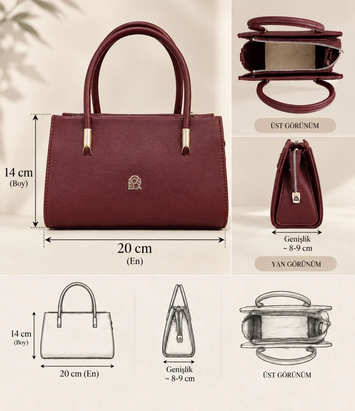 SOSELA ÇANTA 8113 - BORDO