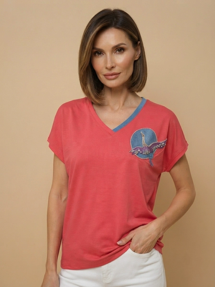 VEDİ TSHIRT 7043 - KIRMIZI