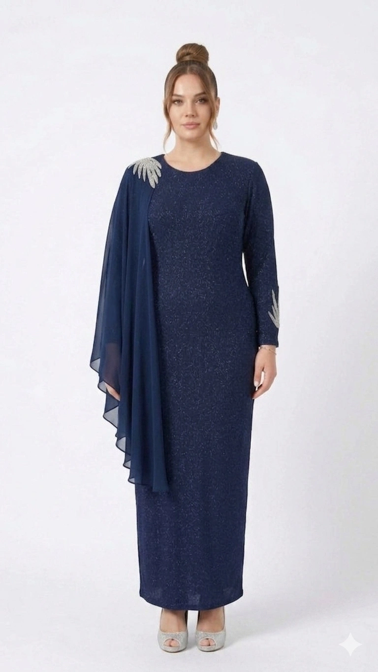 YENAL ELBİSE 7060 - LACİVERT