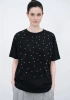 FASHION TAŞLI BLUZ 0082K - SİYAH