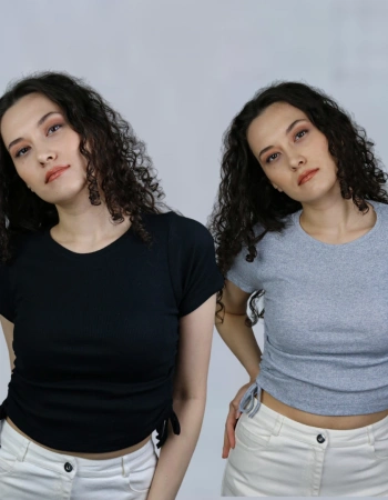 2li Paket Yan İpli Kısa Kollu T-Shirt %95 Pamuk