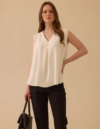 SEÇİL BLUZ 1810008 - EKRU