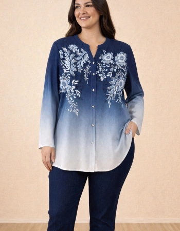 FLAŞ KREP GÖMLEK 1125 - İNDİGO