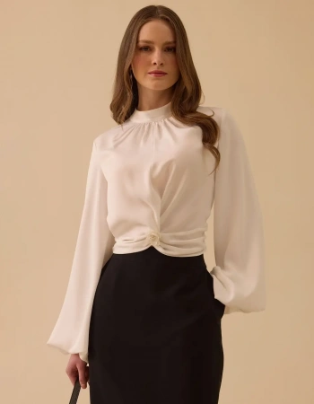 SEÇİL BLUZ 1810019 - EKRU