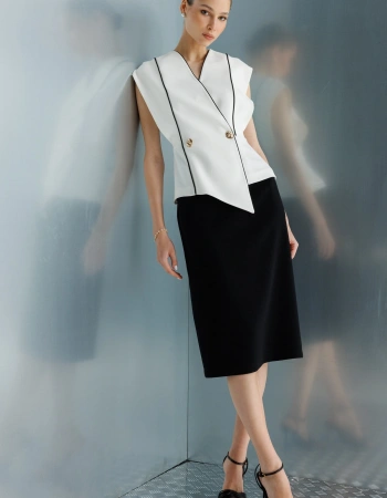 MODAİLGİ YLK-ELBİSE 60116 - SİYAH-EKRU