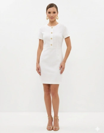 DOOP ELBİSE 8837 - EKRU