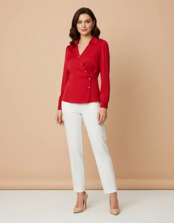 SEÇİL BLUZ 1810016 - KIRMIZI