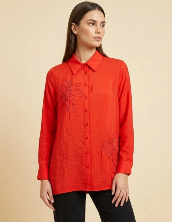 FLAŞ NAKIŞLI GÖMLEK 1198 - MERCAN