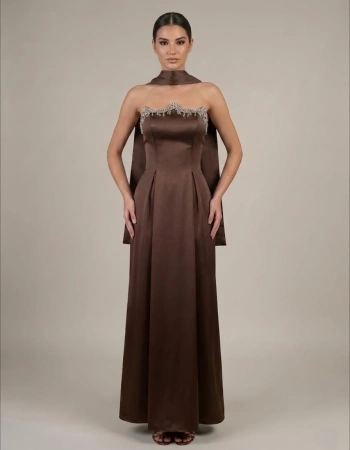 MİRAM ELBİSE 16005 - KAHVE