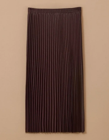 SCL PLİSE ETEK 1611001 - KAHVE