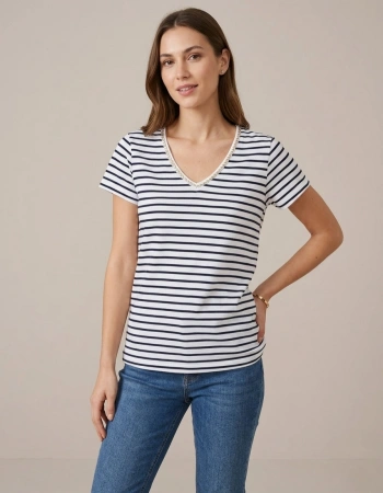 FASHION V YK TSHIRT 478K - LACİVERT