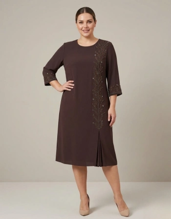 EZZE ELBİSE 8215 - KAHVE