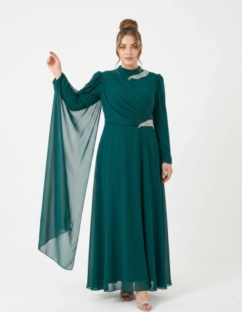 AHENK ABİYE ELBİSE 1094 - ZÜMRÜT