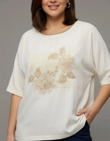 DESEN BLUZ 26878 - EKRU