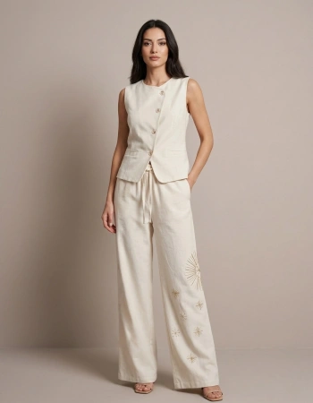 DOOP YELEK -PANTOLON TAKIM 8703 - BEJ