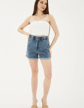 FASHION BAGGY ŞORT 584K1 - MAVİ