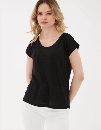 FASHION SİMLİ BLUZ 202K1 - SİYAH