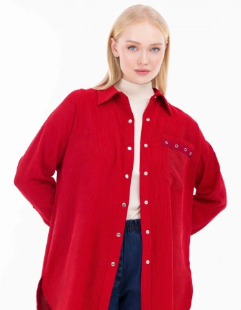 GALA-Xİ FİLE CEP GÖMLEK 1063 - KIRMIZI