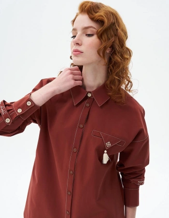 KAYRA BLUZ 11016 - KİREMİT