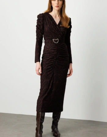 MODAİLGİ ELBİSE 60022 - KAHVE