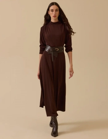 SCL ELBİSE 1311011 - KAHVE