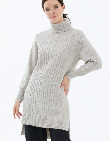 SEMENTA BLKÇ YK SAÇ ÖRGÜLÜ TUNİK 32331 - BEJ