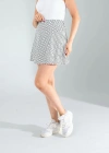 Beyaz Mini Puantiye Desenli Şort Etek