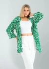 Çiçek Desen Yeşil Kimono