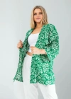 Çiçek Desen Yeşil Kimono