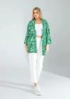 Çiçek Desen Yeşil Kimono