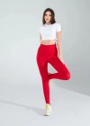 Kırmızı Fitilli Push Up Toparlayıcı Spor Tayt