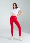 Kırmızı Fitilli Push Up Toparlayıcı Spor Tayt