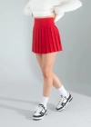 Kırmızı Pilseli Etek