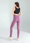 Lila Fitilli Push Up Toparlayıcı Spor Tayt