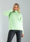 Mint Balıkçı Yaka Salaş Triko Kazak