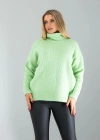Mint Balıkçı Yaka Salaş Triko Kazak