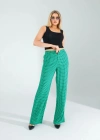 Retro Desen Cepli Yeşil Pantolon