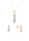 Süzme Kalp Zirkon Taşlı Set