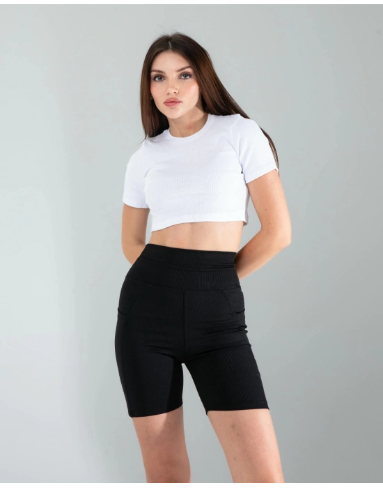 Beyaz Fitilli Kaşkorse Mini Bluz