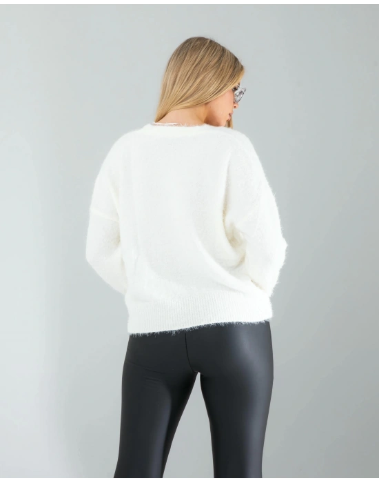 Beyaz Sakal Triko Hırka