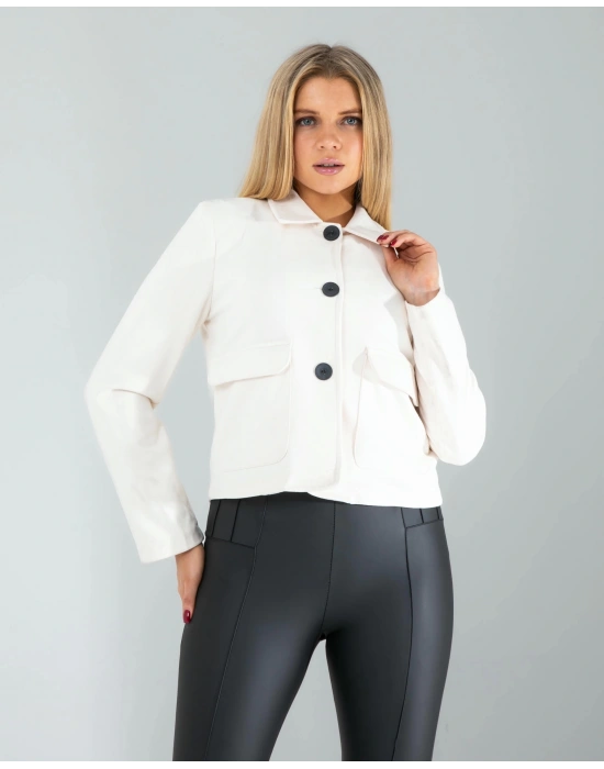 Beyaz Süet Ceket