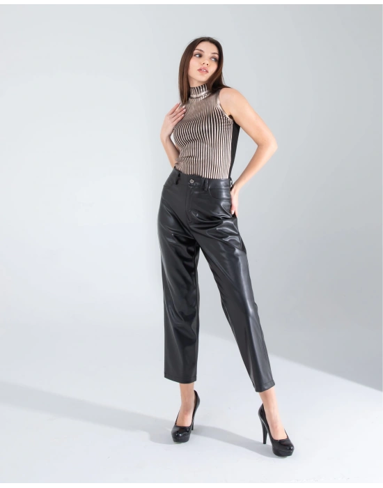 Bronz Bisiklet Yaka Varaklı Triko